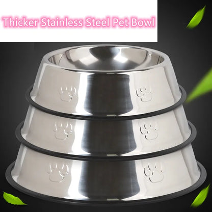 Pet Quality Paw Stainless Steel Bowl