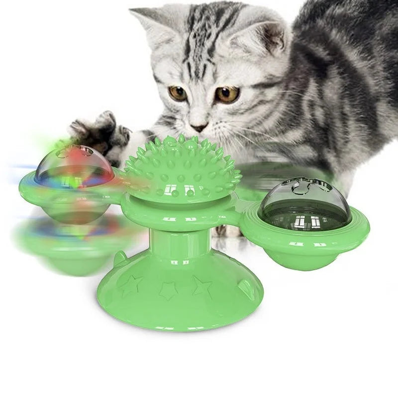 Cat Whirligig Turntable Kitten Brush Toy