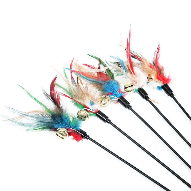 Pet Cartoon Stick Feather Rod Mouse Toy