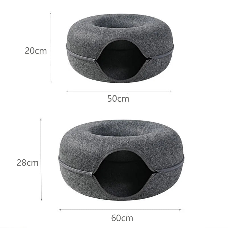 Cat Natural Felt Rabbit  Donut Bed