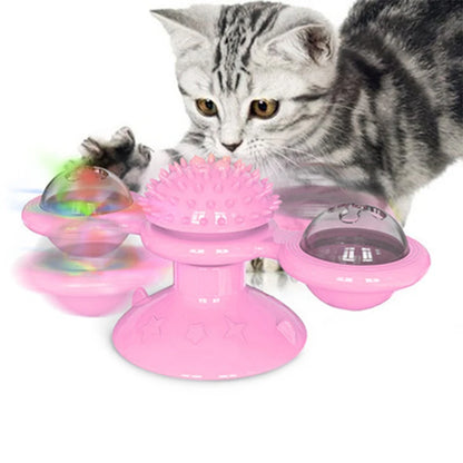 Cat Whirligig Turntable Kitten Brush Toy