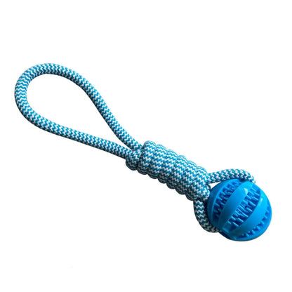 Pet Treat Rope Rubber Leaking Ball Toy