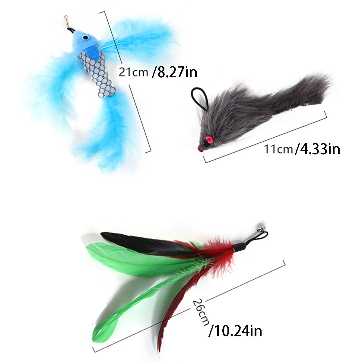 Cat Insects Interactive Sucker Feather Toy