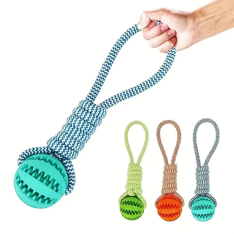 Pet Treat Rope Rubber Leaking Ball Toy