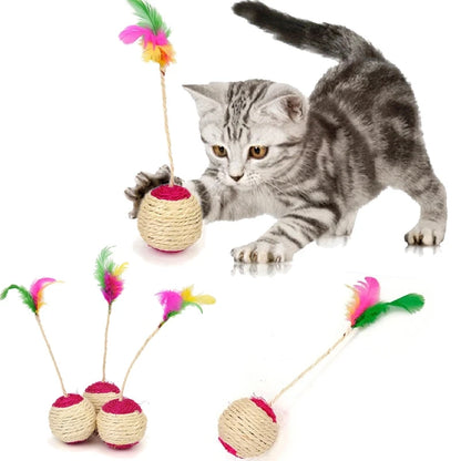 Pet Cartoon Stick Feather Rod Mouse Toy