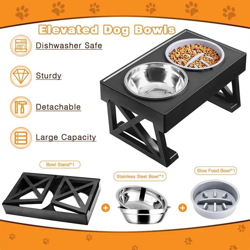 Dog  Stand Adjustable Elevated Bowl