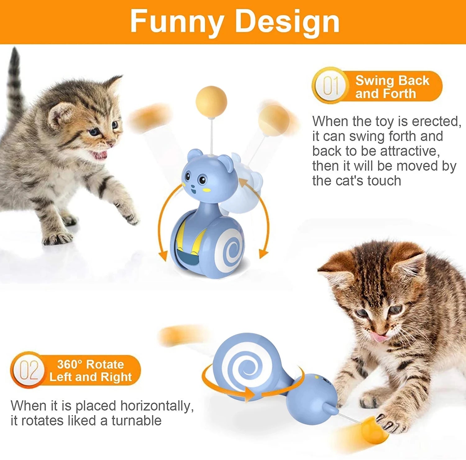 Cat Bumbler Funny Interactive Feather Toy