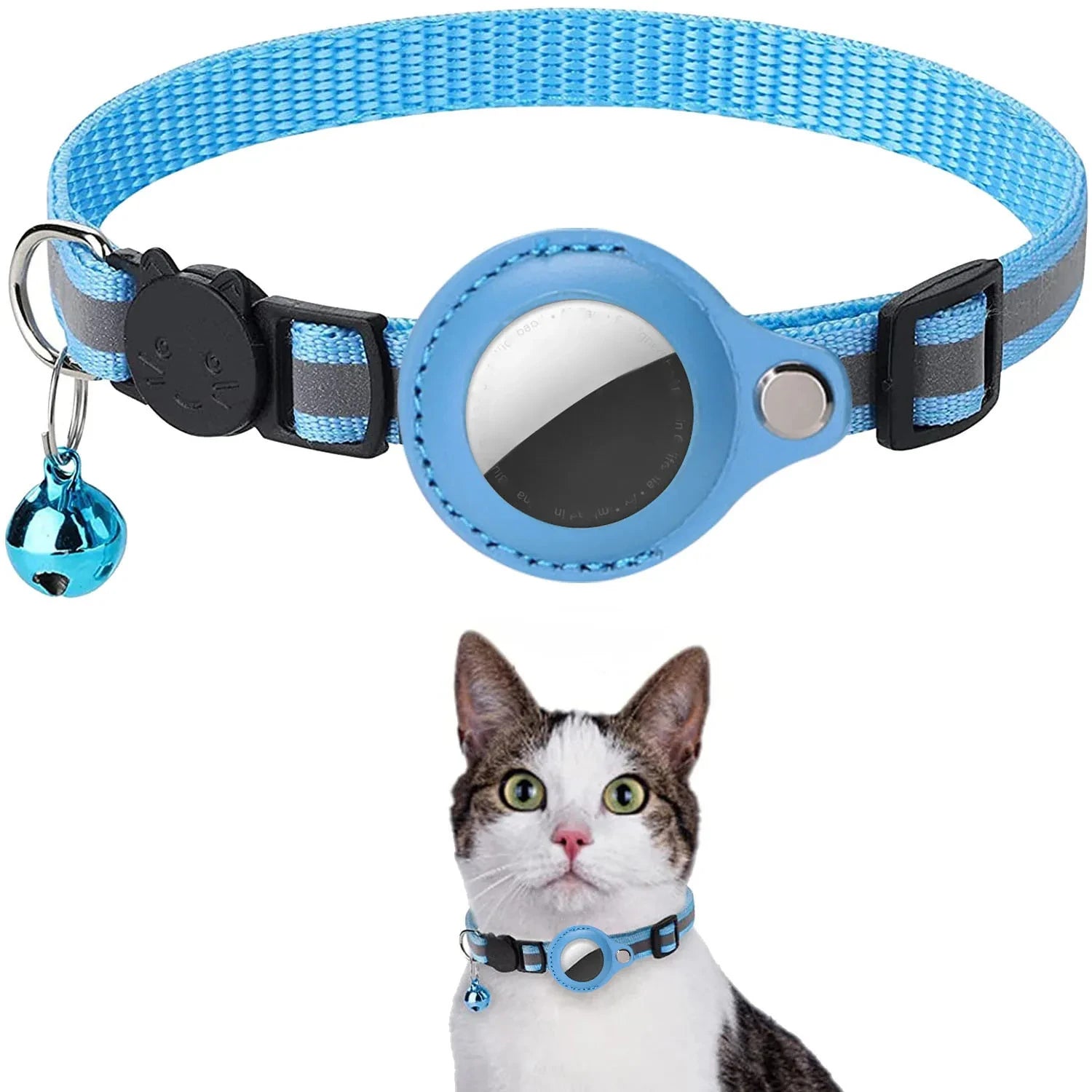 Cat Reflective Strips  Air Tag Holder Collar