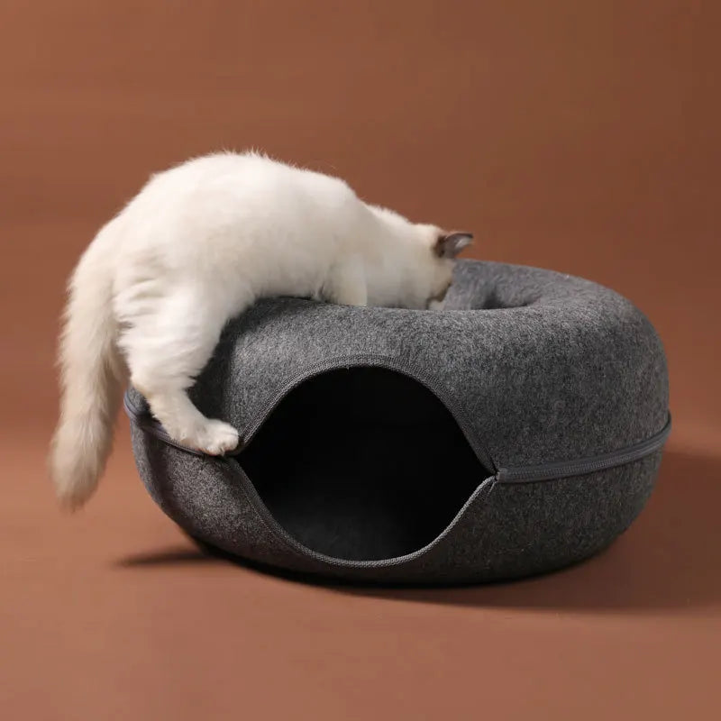 Cat Natural Felt Rabbit  Donut Bed