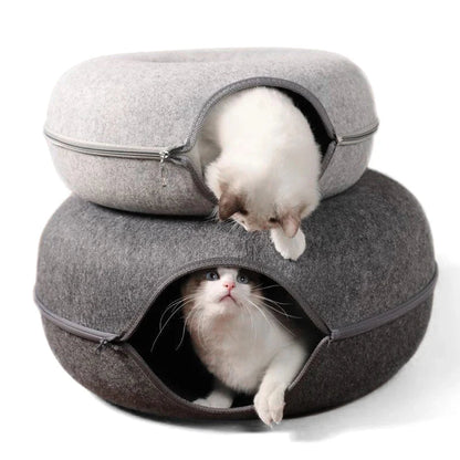 Cat Natural Felt Rabbit  Donut Bed