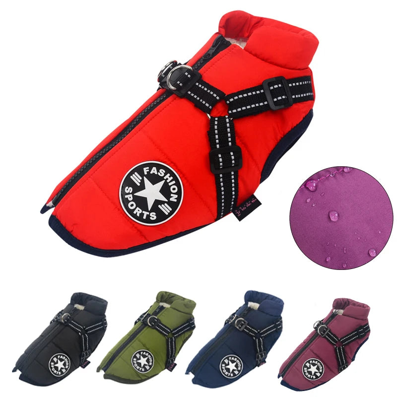 Pet Waterproof Winter Warm Harness Jacket