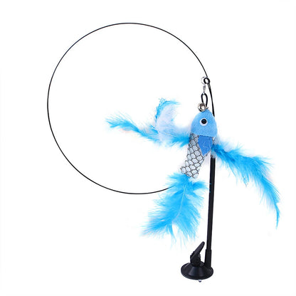 Cat Insects Interactive Sucker Feather Toy