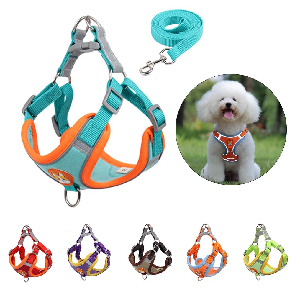 Pet Adjustable Pull Harness Leash Set