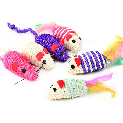 1pc Cat Stick Feather Wand Bell Mouse Toy