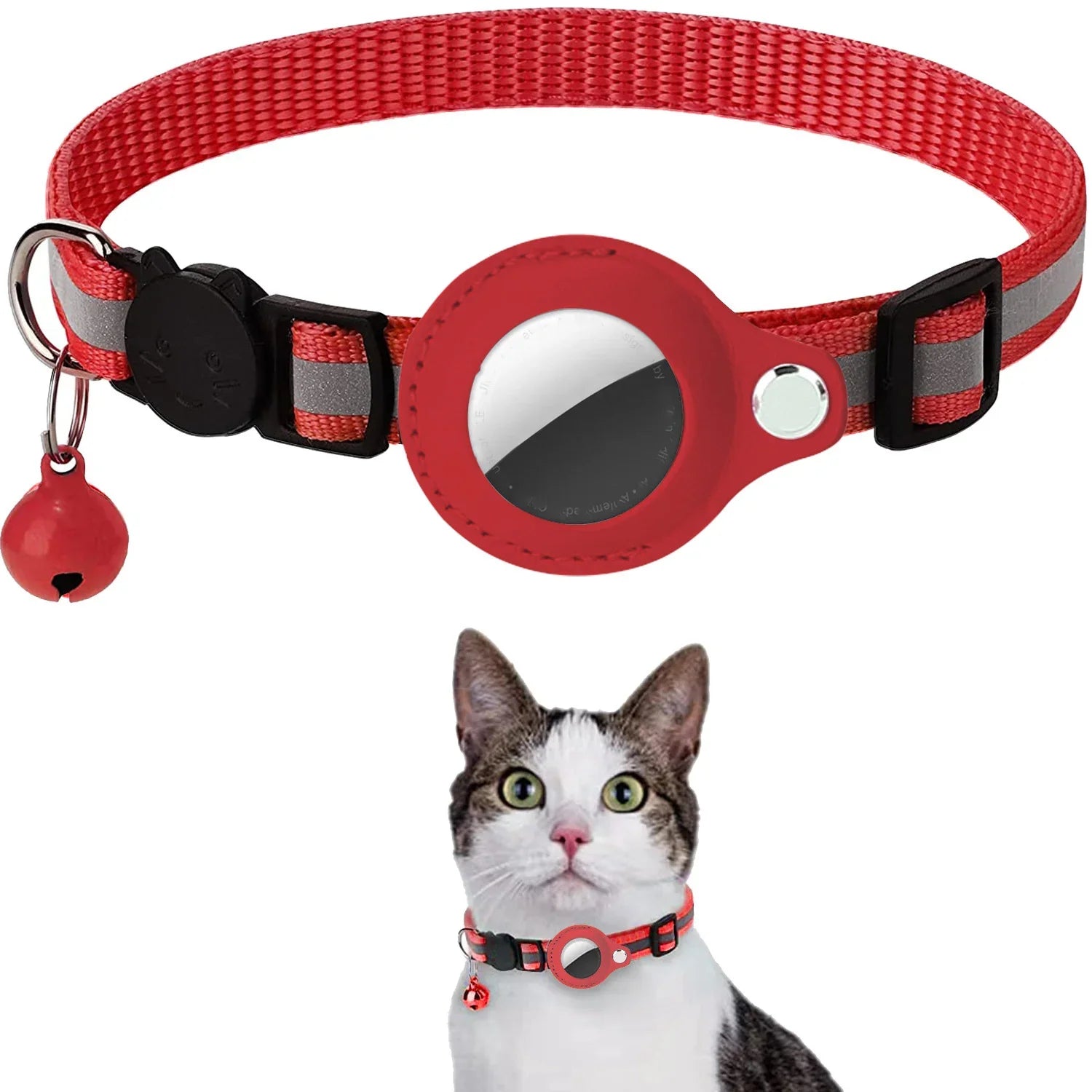 Cat Reflective Strips  Air Tag Holder Collar