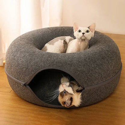 Cat Natural Felt Rabbit  Donut Bed