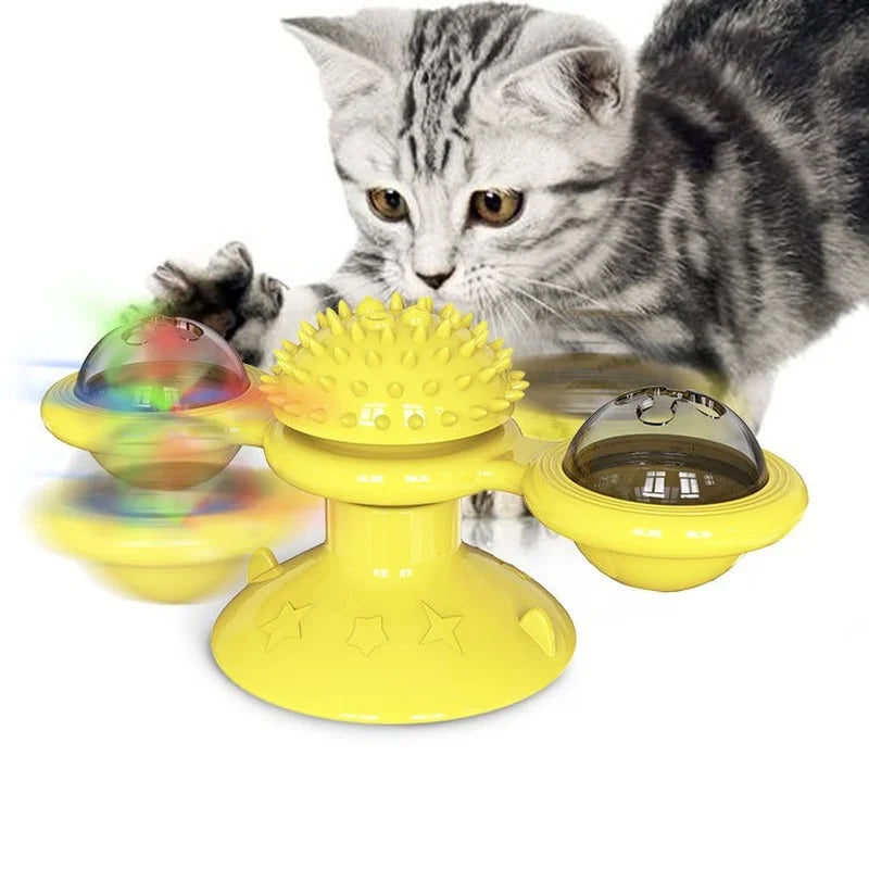 Cat Whirligig Turntable Kitten Brush Toy