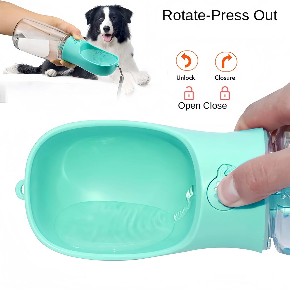 Pet Portable Water Bottle Food Dispenser