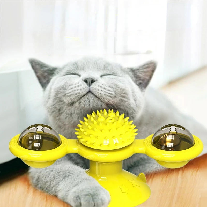 Cat Whirligig Turntable Kitten Brush Toy