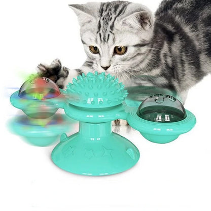 Cat Whirligig Turntable Kitten Brush Toy