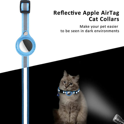 Cat Reflective Strips  Air Tag Holder Collar