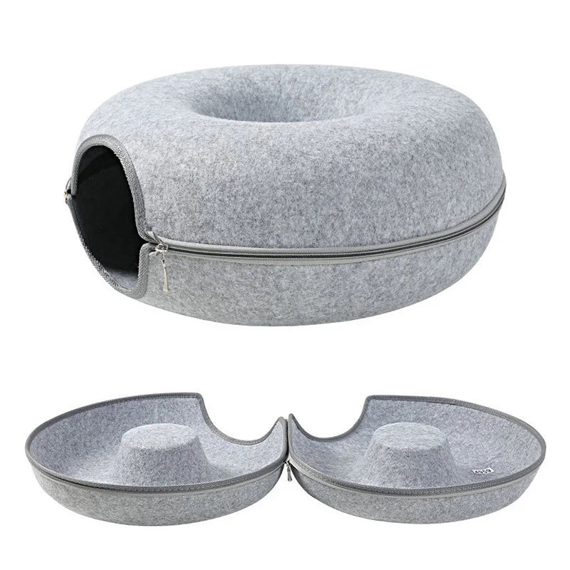 Cat Natural Felt Rabbit  Donut Bed