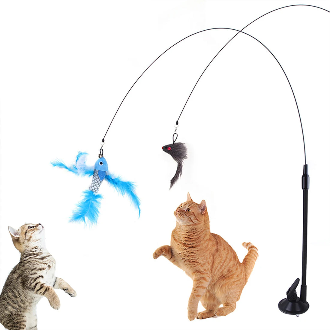 Cat Insects Interactive Sucker Feather Toy