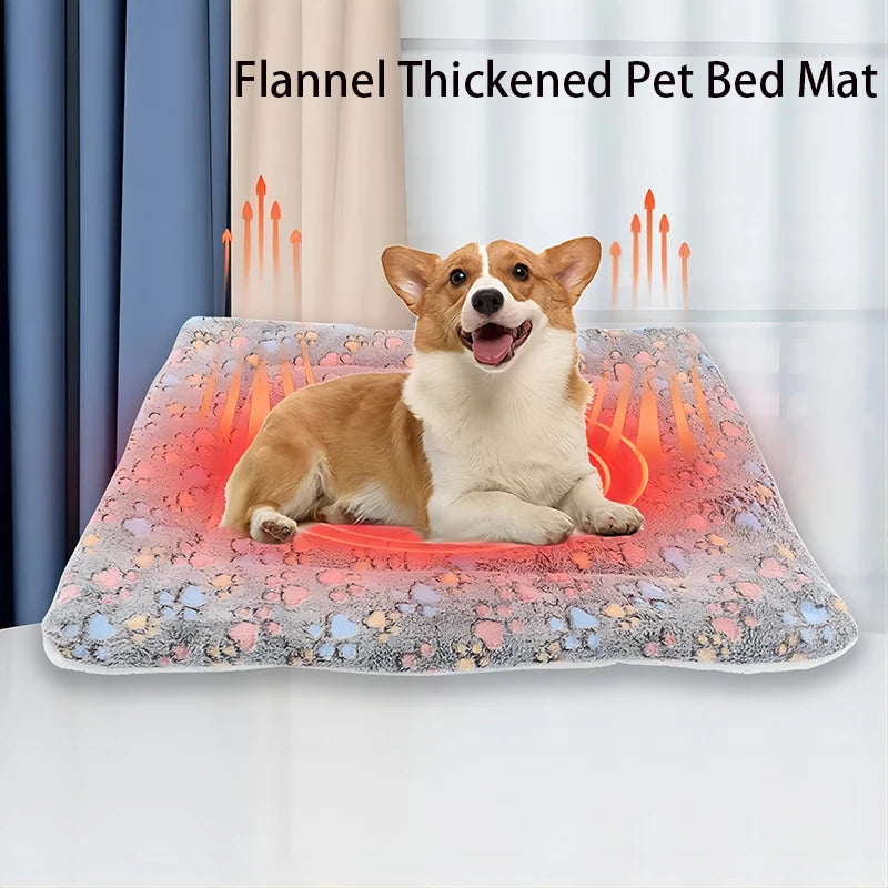 Pet Winter Warm Flannel Thickened Bed