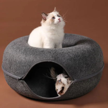 Cat Natural Felt Rabbit  Donut Bed