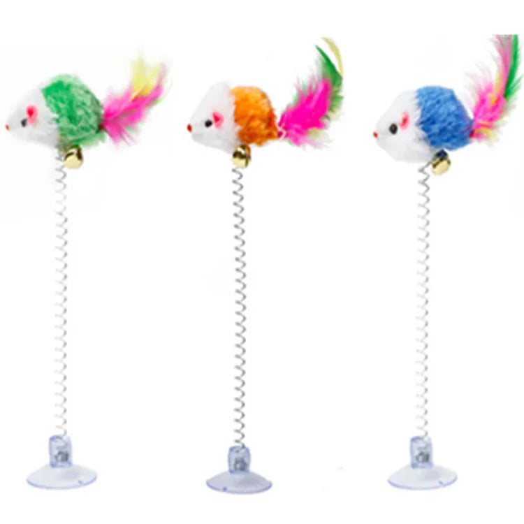 Pet Cartoon Stick Feather Rod Mouse Toy