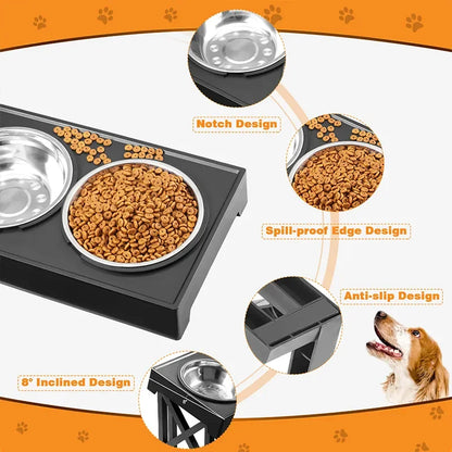 Dog  Stand Adjustable Elevated Bowl